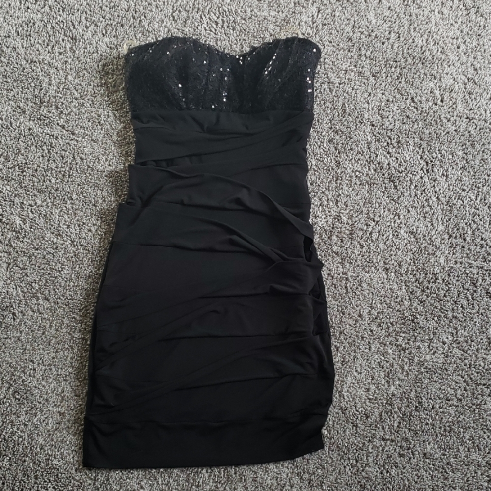 Strapless little black dress